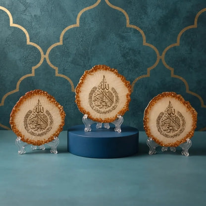 Bulk Ayatul Kursi Resin Mini Frame Favors with Gold Calligraphy and Acrylic Easel Stand 2