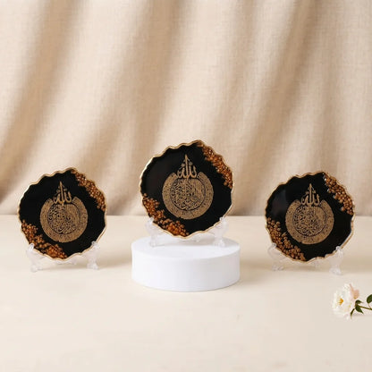 Bulk Ayatul Kursi Resin Mini Frame Favors with Gold Calligraphy and Acrylic Easel Stand 4