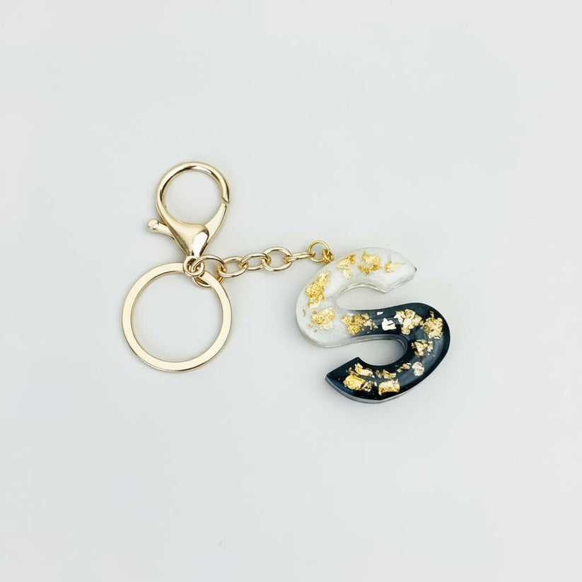 S Line Key Chain Premium Resin Letter “S” Keychain – Personalised Alphabet Key-chain fo ...