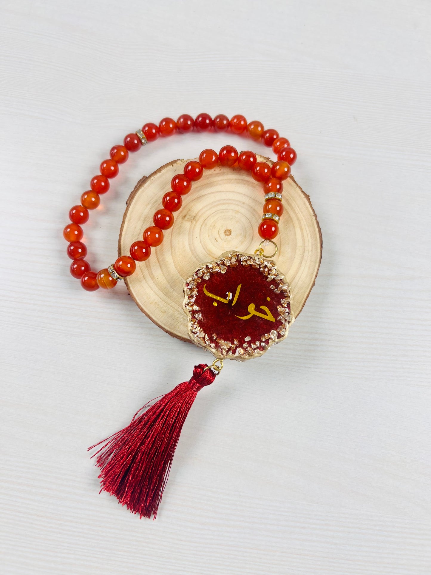 Natural Aqeeq Tasbeeh – 33 Beads | Handcrafted Genuine Stone Beads for Zikr & Meditation