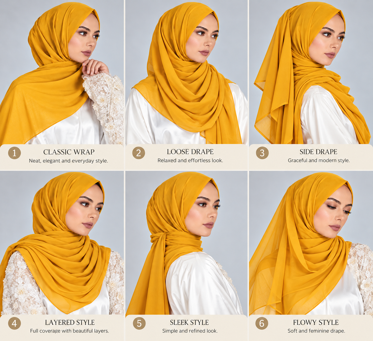 Premium Mustard Yellow  Hijab | Elegant Modest Headscarf for Women Premium Chiffon Hijab