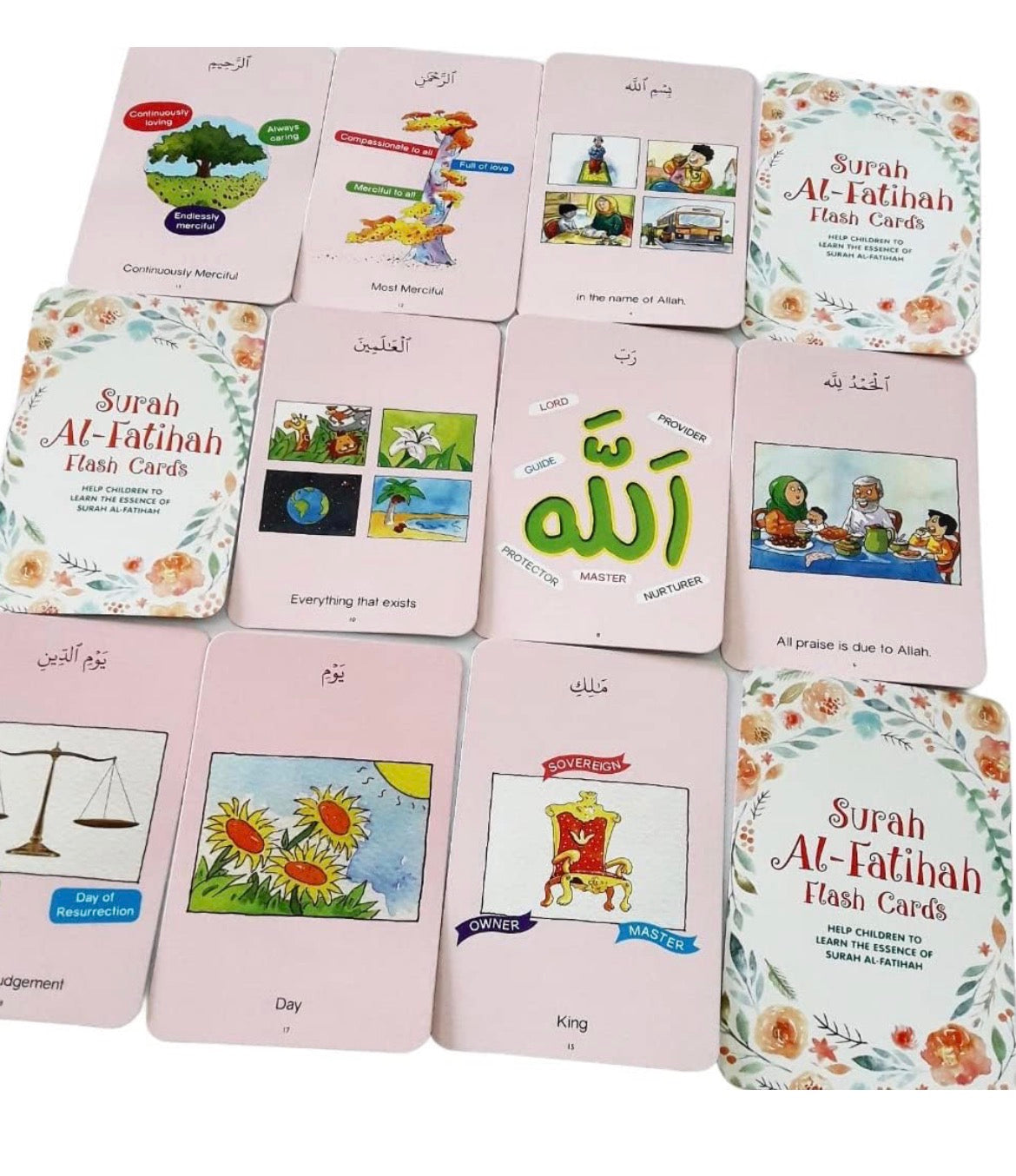 Surah Al-Fatihah Flash Cards – Educational Islamic Learning Set for Children