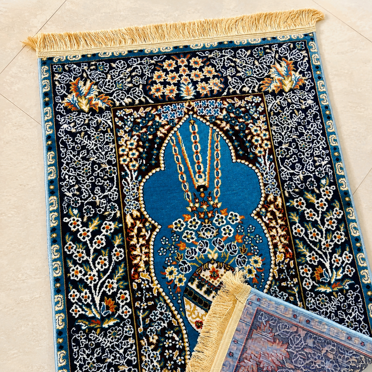 Floral Carpet-Style Janamaz | Luxury Islamic Prayer Rug