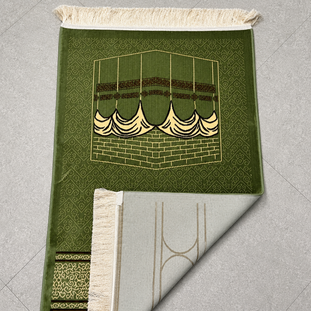 Green Turkish Janemaz – Premium Kaba Design Prayer Mat