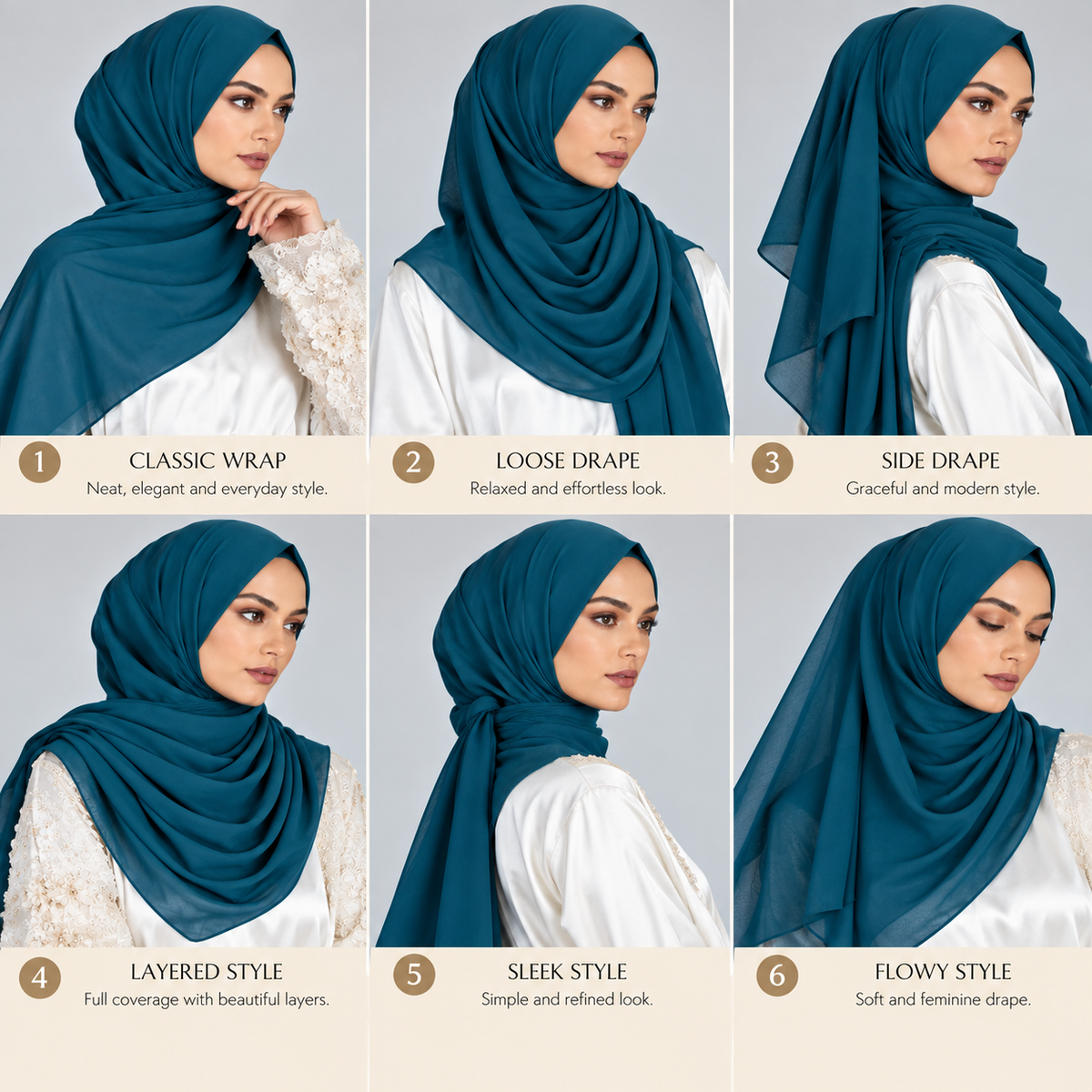 Premium Teal Hijab | Elegant Modest Headscarf for Women
