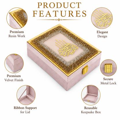 Premium Resin Gift Box | Luxury Gift Box Small | Color Misty Rose