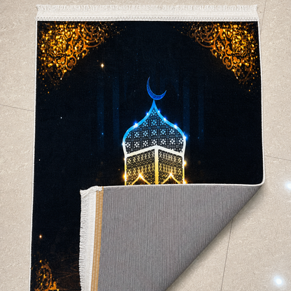 Premium Black & Gold Kaaba Prayer Mat