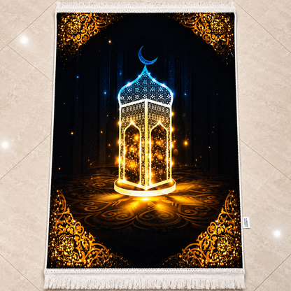 Premium Black & Gold Kaaba Prayer Mat