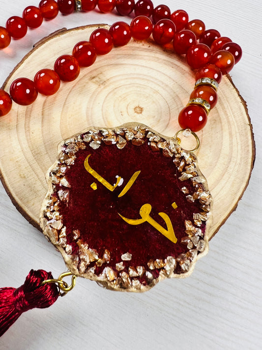 Natural Aqeeq Tasbeeh – 33 Beads | Handcrafted Genuine Stone Beads for Zikr & Meditation