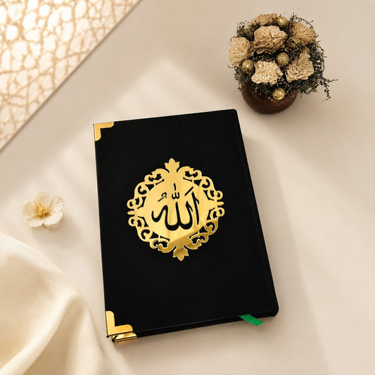 Premium Black Velvet Cover Quran 13 Lines Colour Coded