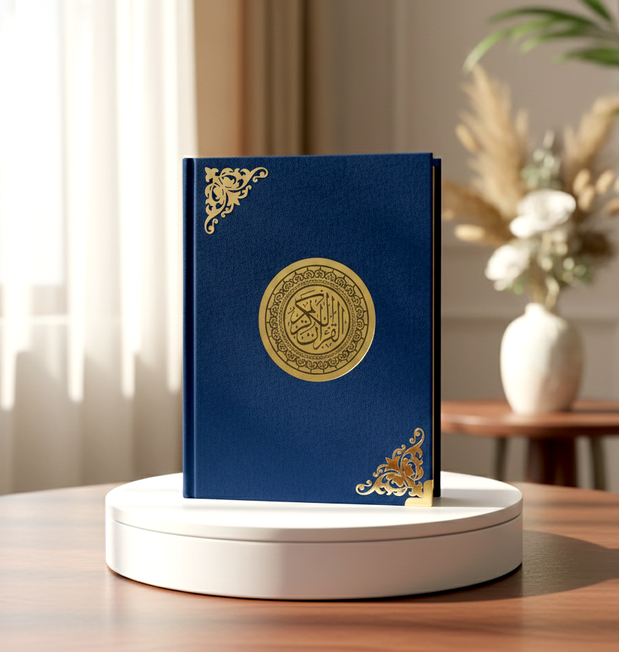 velvet quran, blue quran