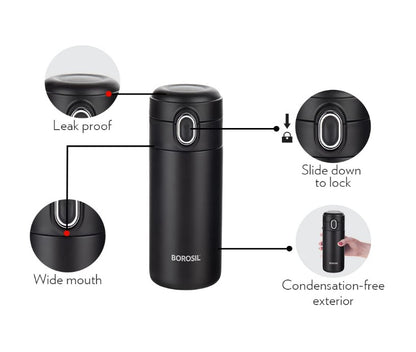 BOROSIL Traveler 300ml Stainless Steel Water Bottle Corporate Gifting