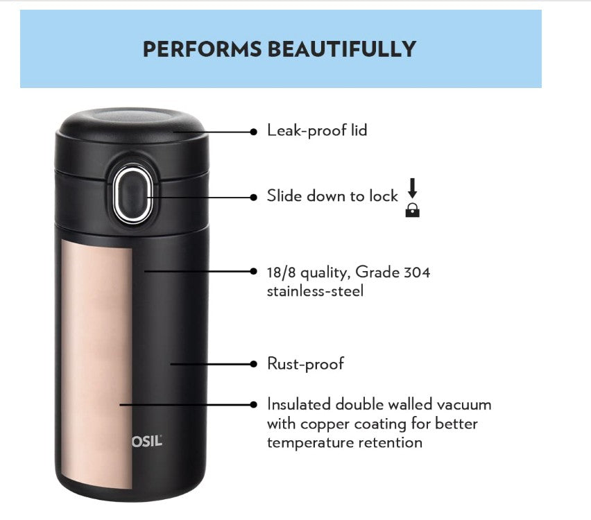 BOROSIL Traveler 300ml Stainless Steel Water Bottle Corporate Gifting