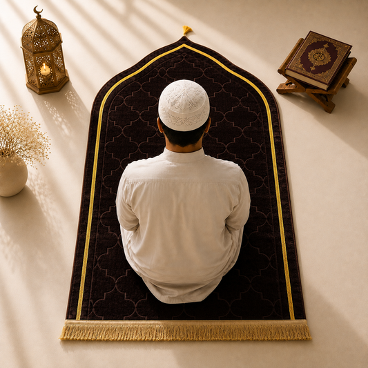 Brown Dome Premium Janamaz with name