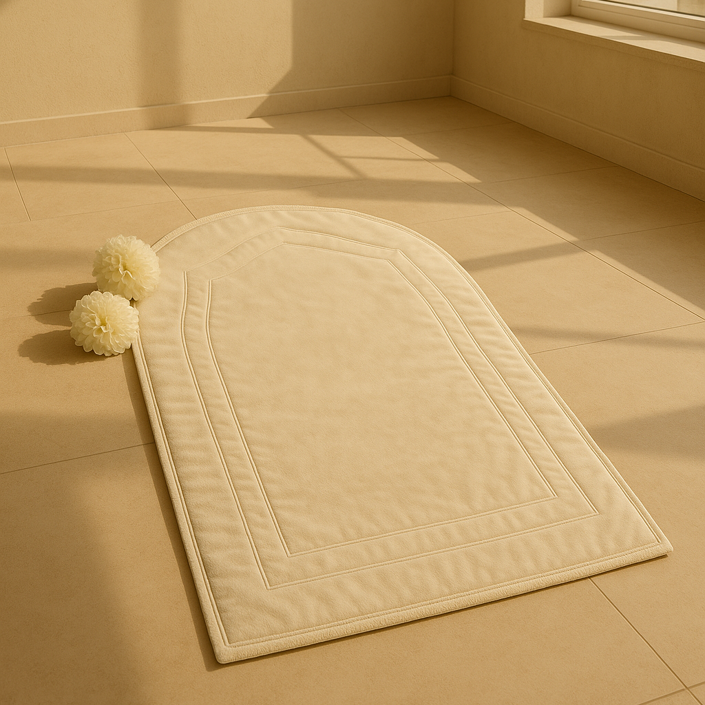 Premium Padded Thick Prayer Mat – Designed for Comfort, Support & Serenity Thickness 8MM | Pearl White