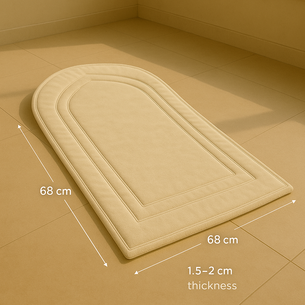 Premium Padded Thick Prayer Mat – Designed for Comfort, Support & Serenity Thickness 8MM | Pearl White