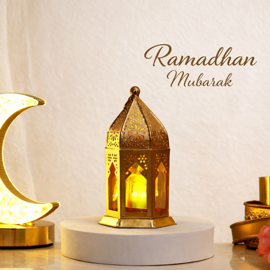Golden Glow Ramadan Lantern (6" inches)