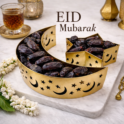 Eid Noor Crescent Tray with Sweets for Family