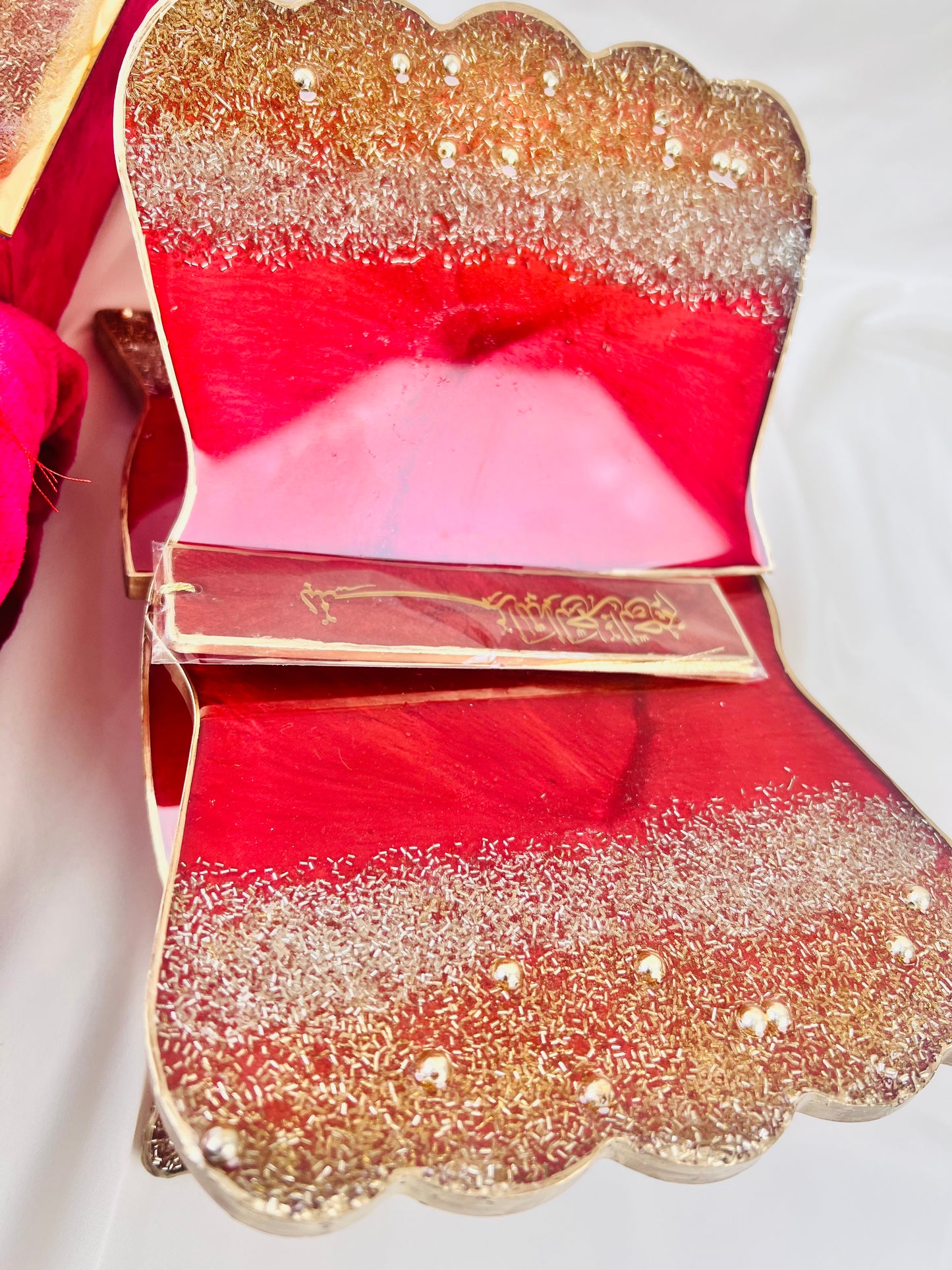 Maroon  Elegance: Barkat-e-Jariyah Resin Quran Hamper | Quran Gift Set