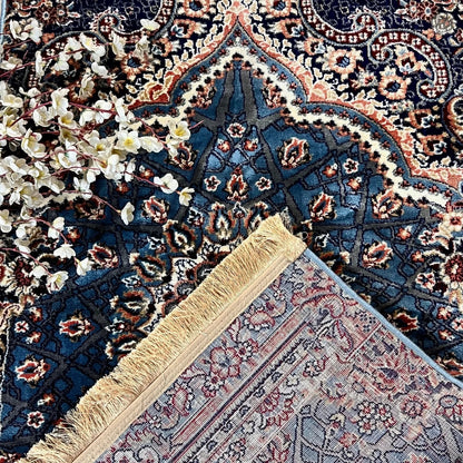 Premium velvet musalla in deep blue with anti-skid base.