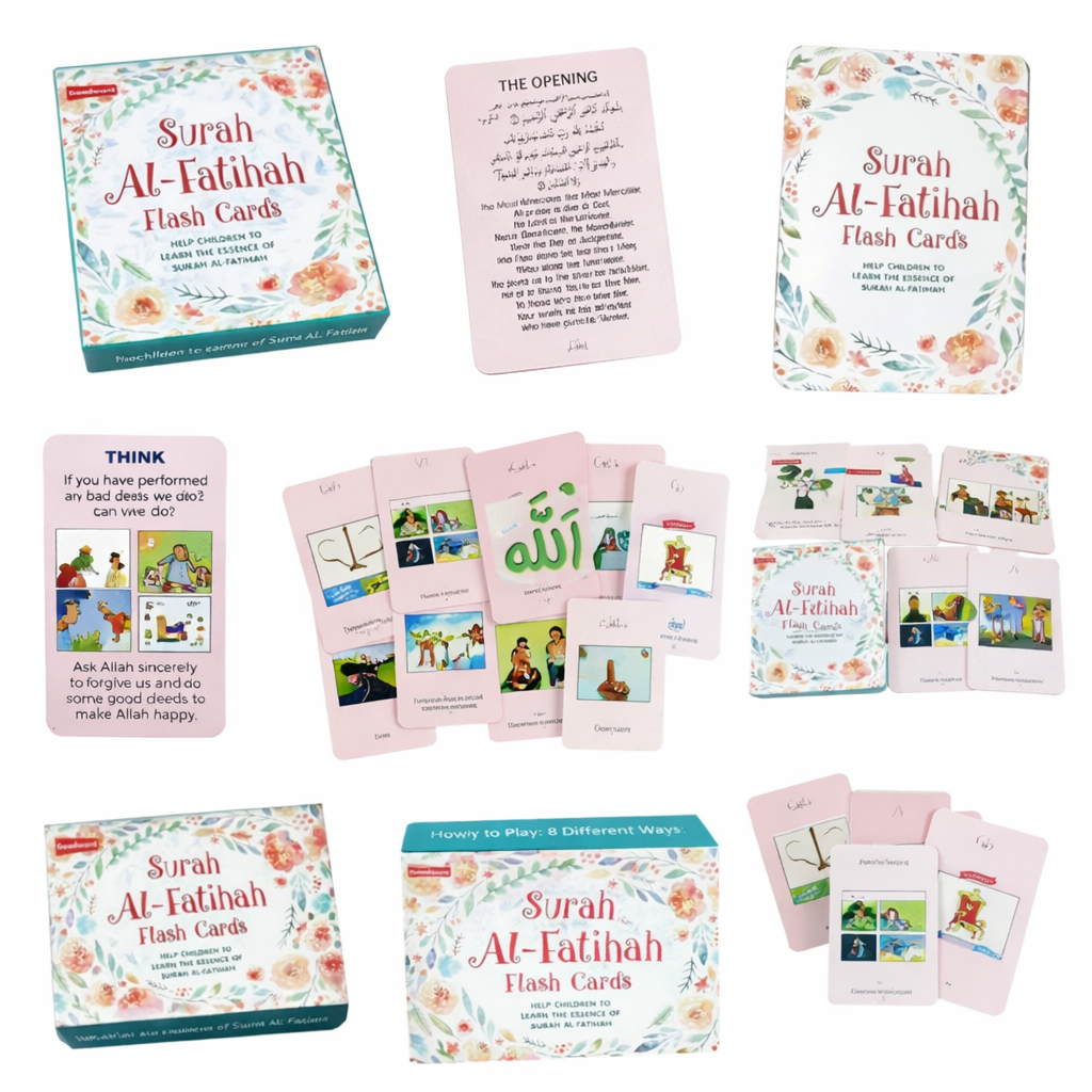 Surah Al-Fatihah Flash Cards – Educational Islamic Learning Set for Children