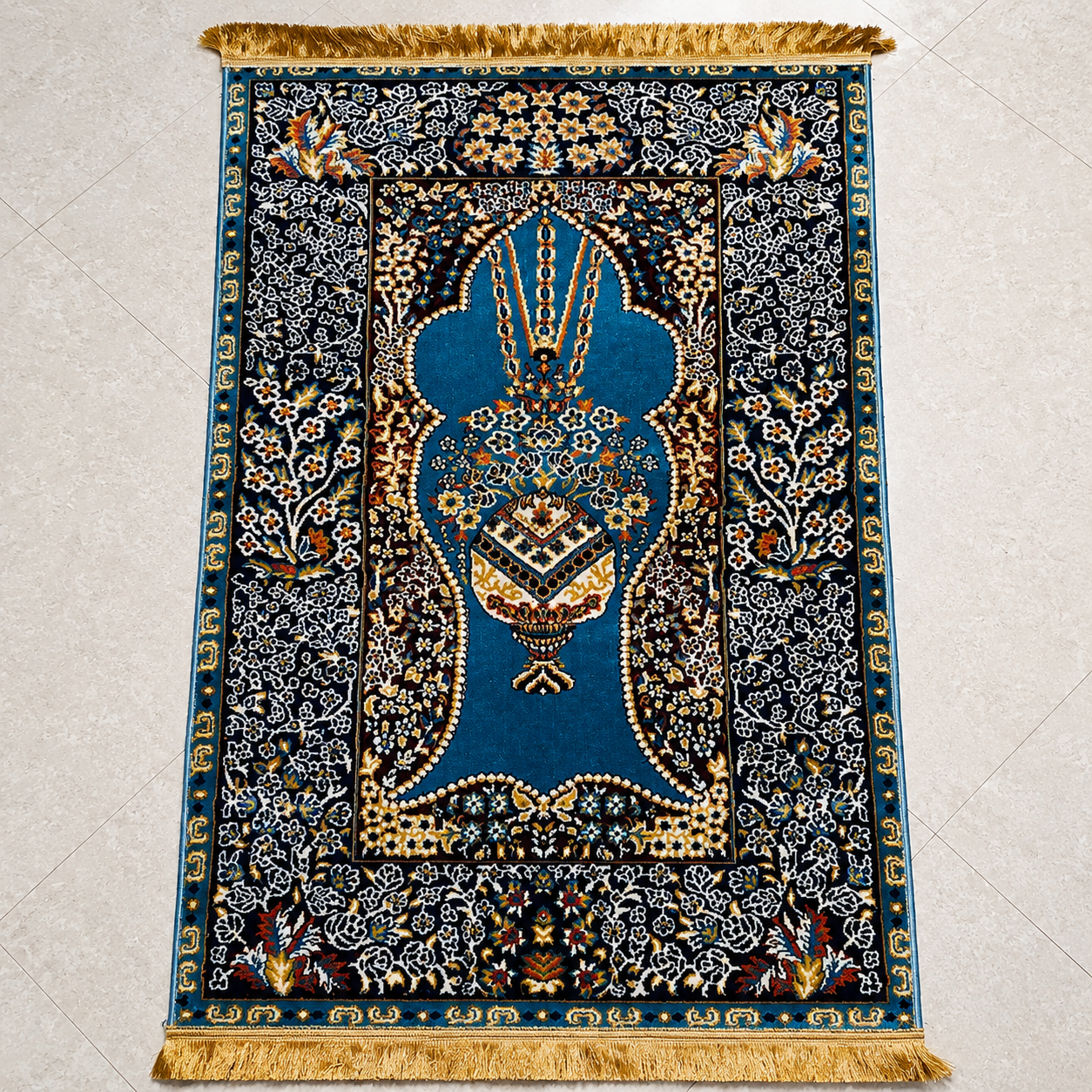 Floral Carpet-Style Janamaz | Luxury Islamic Prayer Rug