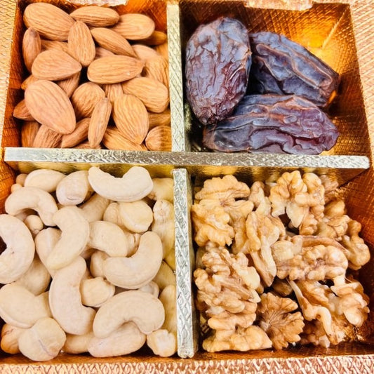 Luxury dry fruit hamper perfect for weddings, Ramadan, Eid, or corporate gifting