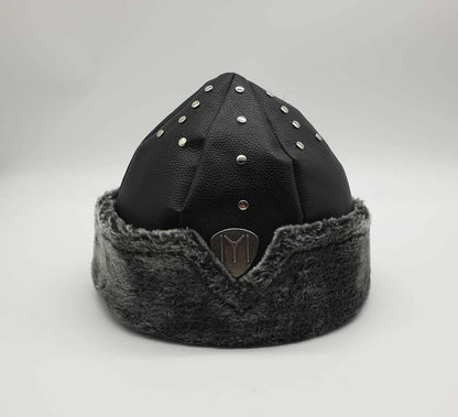 Ertugrul Ghazi inspired Ottoman warrior hat with ring and fur finish.