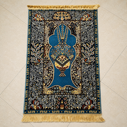 Floral Carpet-Style Janamaz | Luxury Islamic Prayer Rug