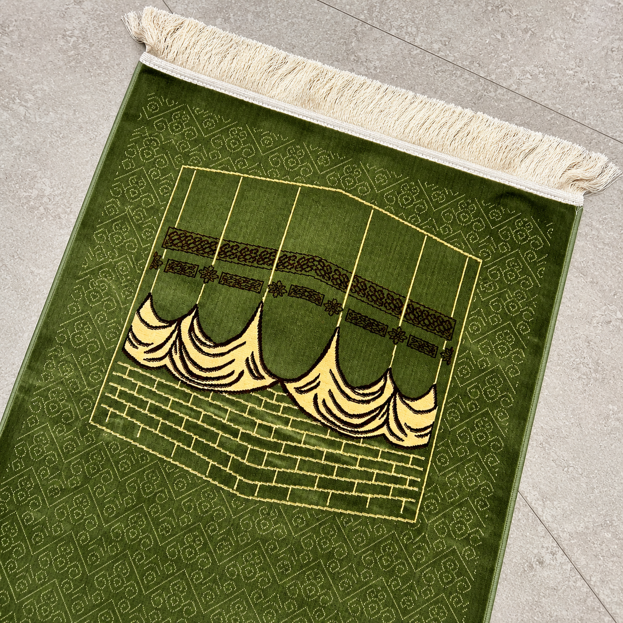 Green Turkish Janemaz – Premium Kaba Design Prayer Mat