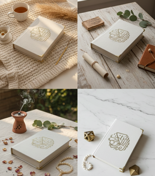 Premium Velvet Arabic to Roman English Translation Quran with Gold Embroidery – Elegant Islamic Gift