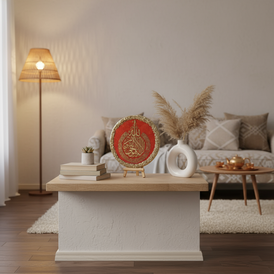 Elegant Islamic calligraphy plaque with Ayatul Kursi verse for home and office decor