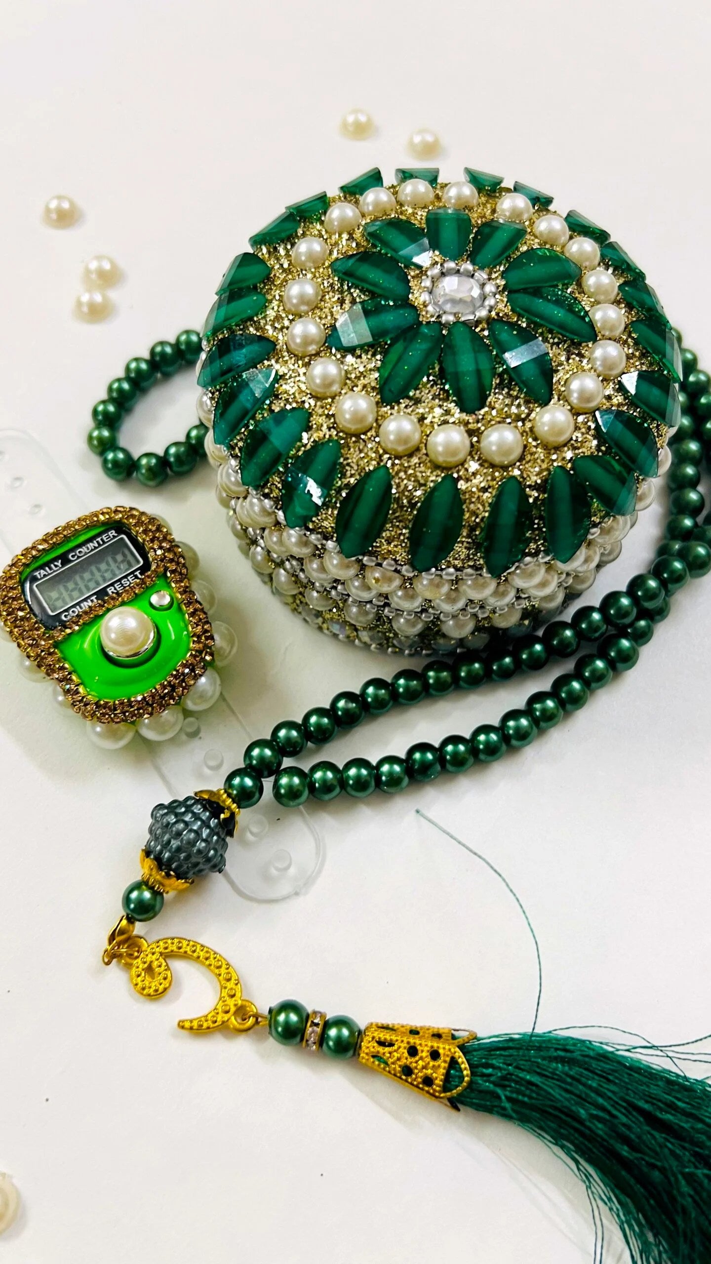 Green Aesthetics Islamic Turkish Tasbih Set