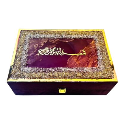 resin Islamic quran box with timeless design perfect for wedding gifts