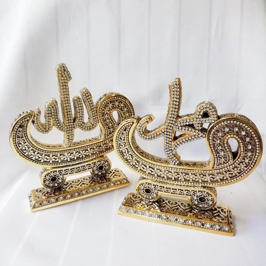 Luxury 2-piece Islamic trinket set with Swarovski crystals, perfect for home decor.