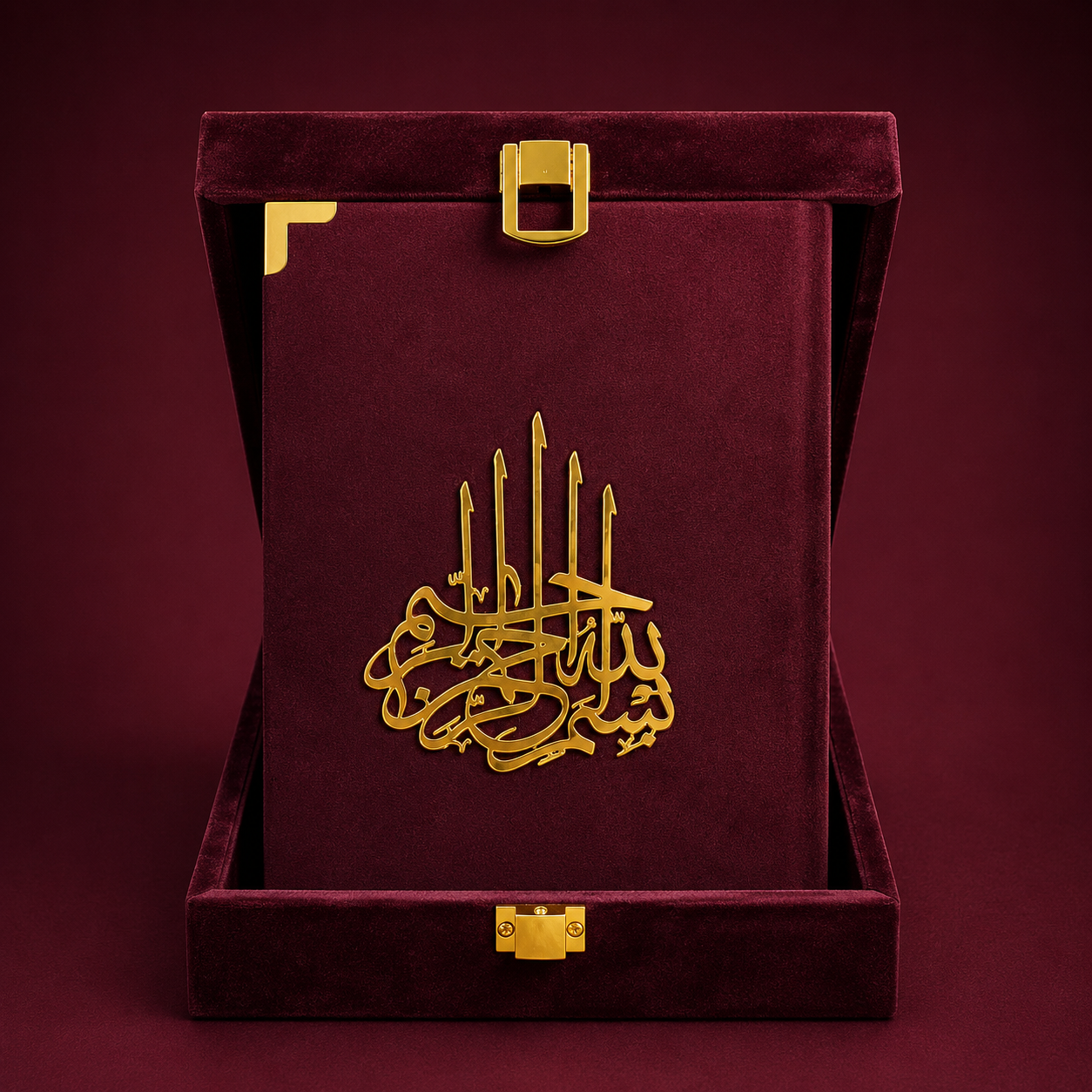 Wine Velvet Quran & Premium Presentation Box Set