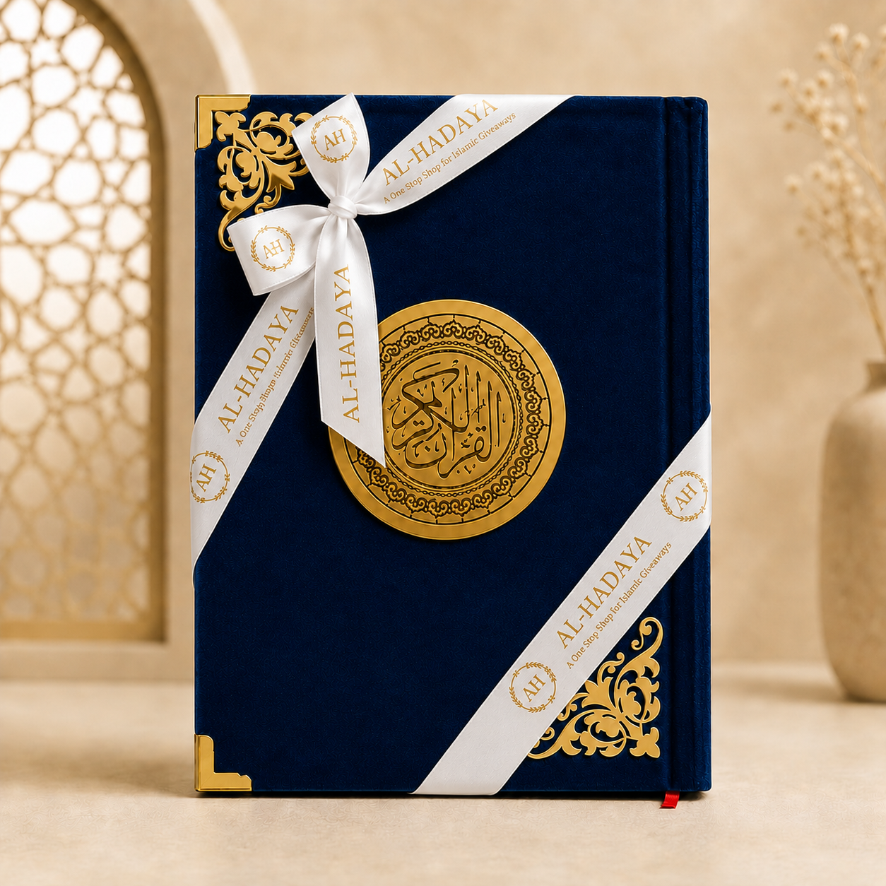 Premium Velvet Arabic Colour-Coded Quran Glossy Pages (blue )