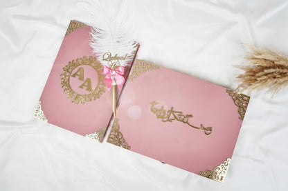 Luxury Nikah Nama, Premium Islamic Wedding Contract, Nikah Pen, Personalized Names with Quran Verse With Box.