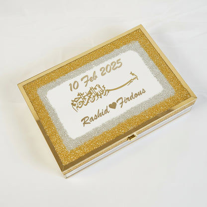 Luxury Personalized Resin Wedding Box only– A Timeless Nikah Keepsake