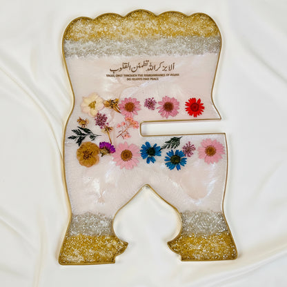 Premium Mixed Flower Resin Rehal – Handmade Quran Stand