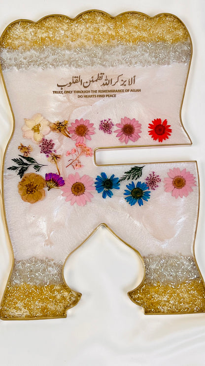 Premium Mixed Flower Resin Rehal – Handmade Quran Stand