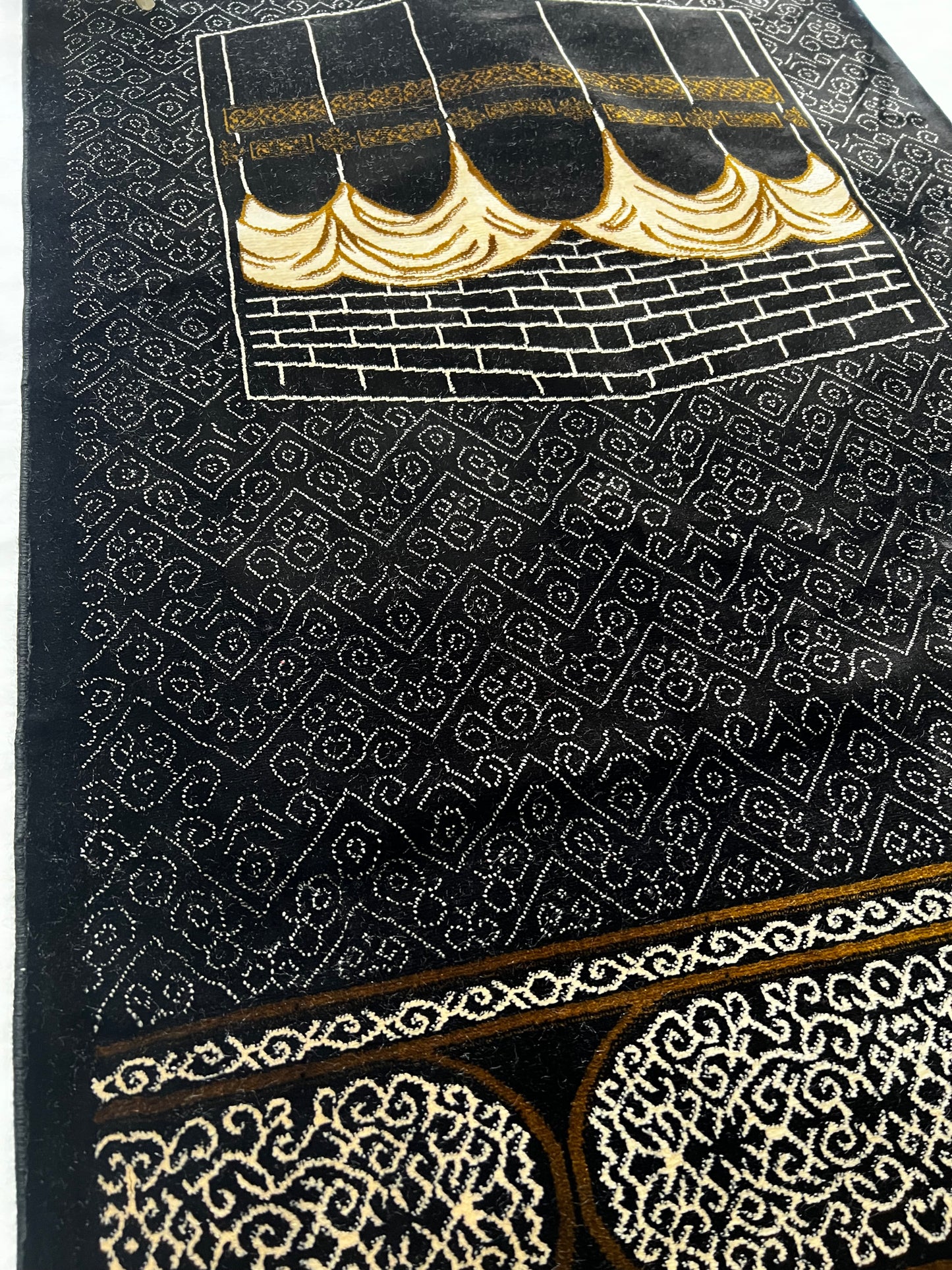 Kaaba Black Premium Turkish Chenille Namaz Mat