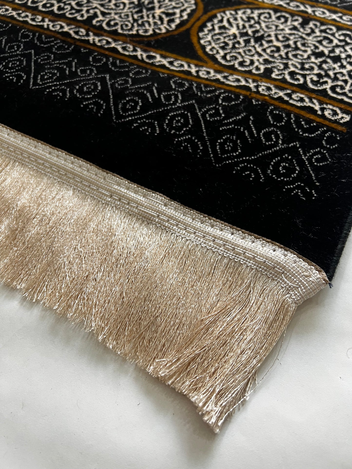 Kaaba Black Premium Turkish Chenille Namaz Mat