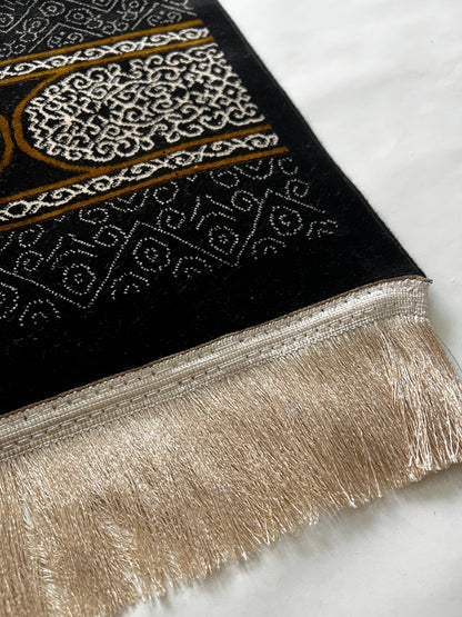 Kaaba Black Premium Turkish Chenille Namaz Mat