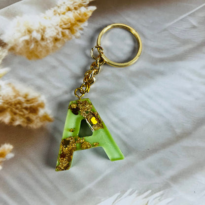Premium Letter “A” Keychain – Elegant Personalized Accessory Resin art