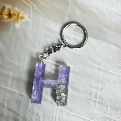 Premium Letter “H” Keychain – Elegant Personalized Accessory Resin art