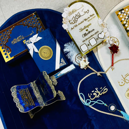 The Ultimate Couple Hamper | Quran Gift Set | Nikah Gift| Blue & White
