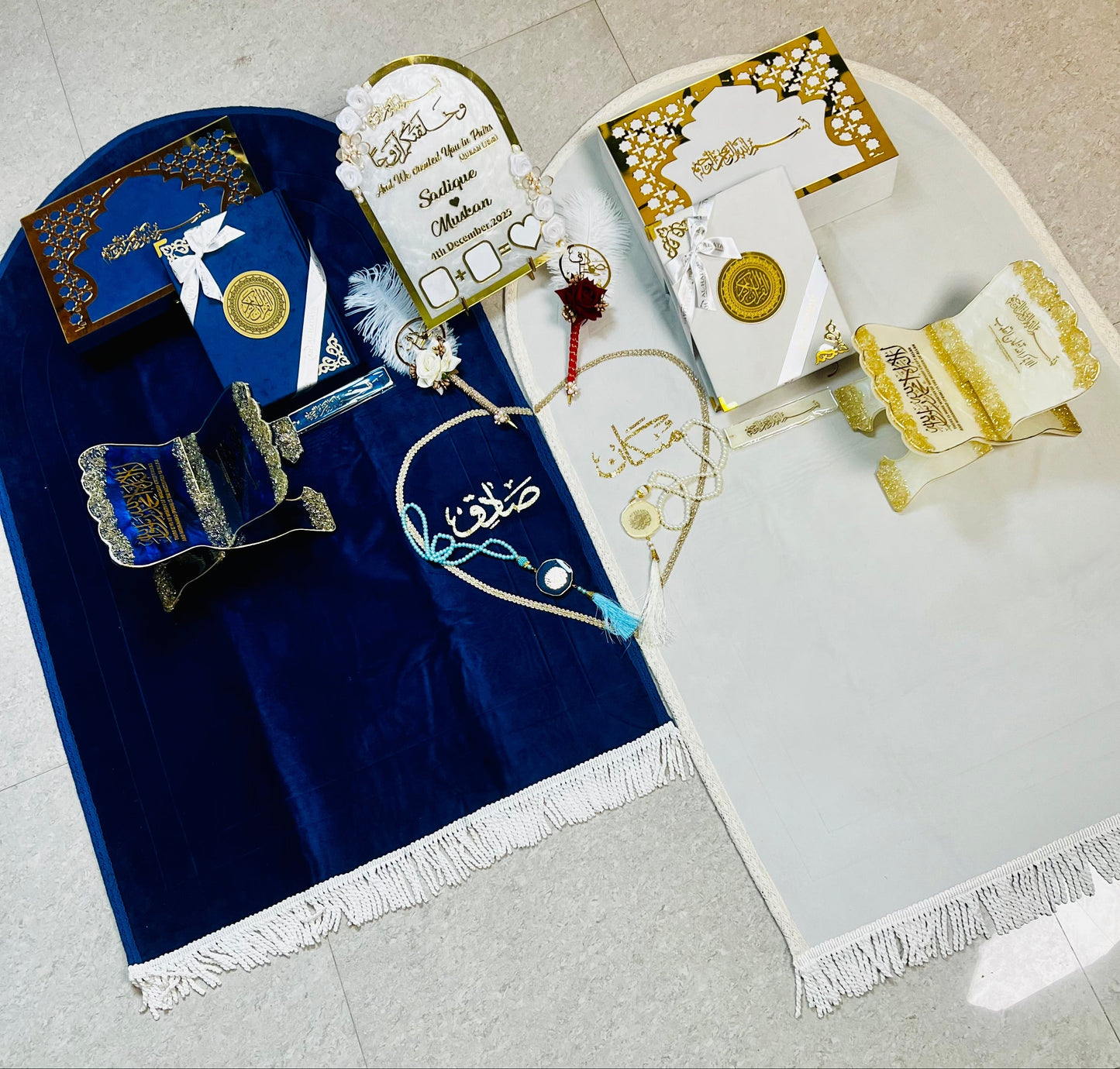 The Ultimate Couple Hamper | Quran Gift Set | Nikah Gift| Blue & White