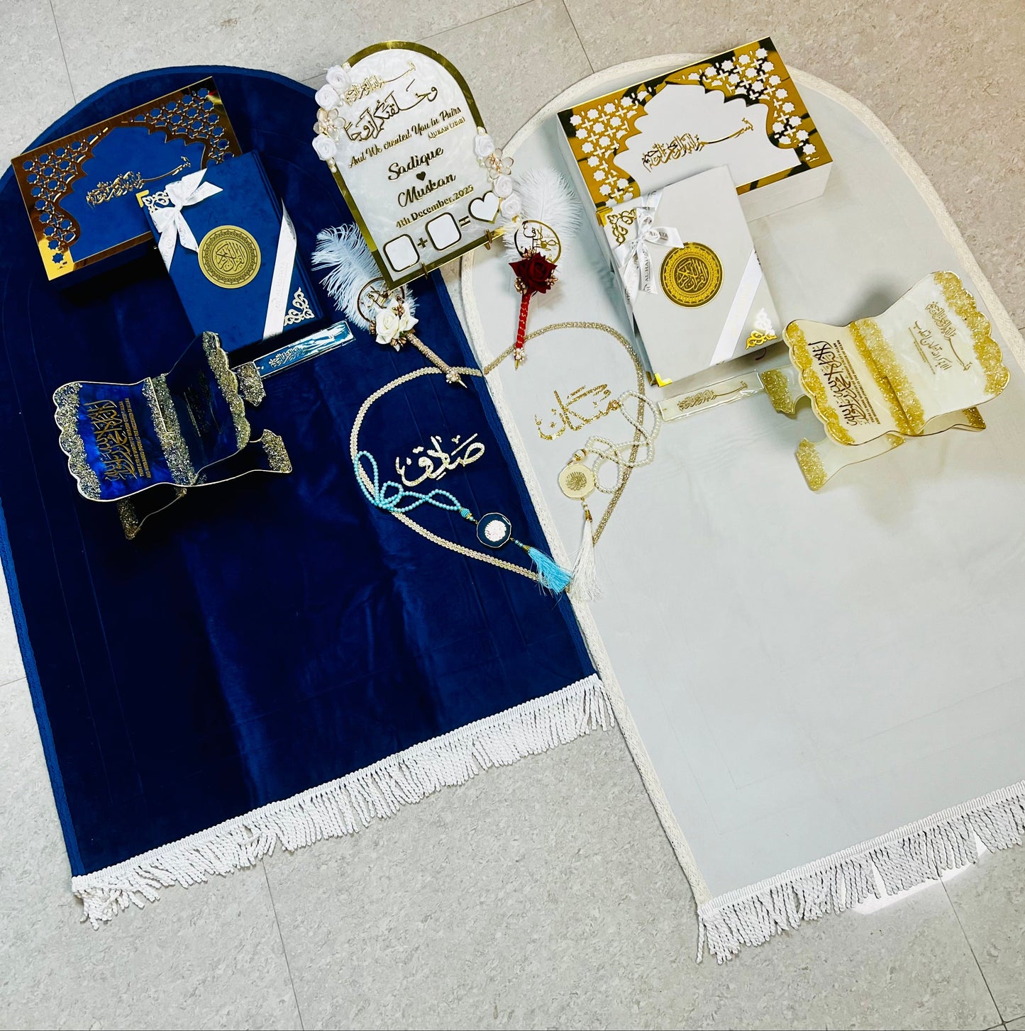 The Ultimate Couple Hamper | Quran Gift Set | Nikah Gift| Blue & White