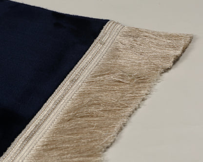 Luxury Chenille Kiswa Kaaba Islamic Prayer Rug | Premium Comfortable Dark Blue Muslim Prayer Mat